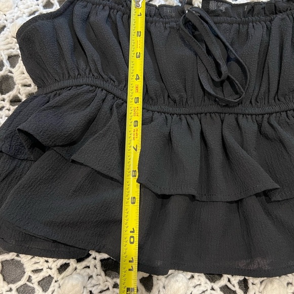 Wild Fable Black Cropped Ruffled Tie Front Camisole Size Medium - Picture 12 of 14